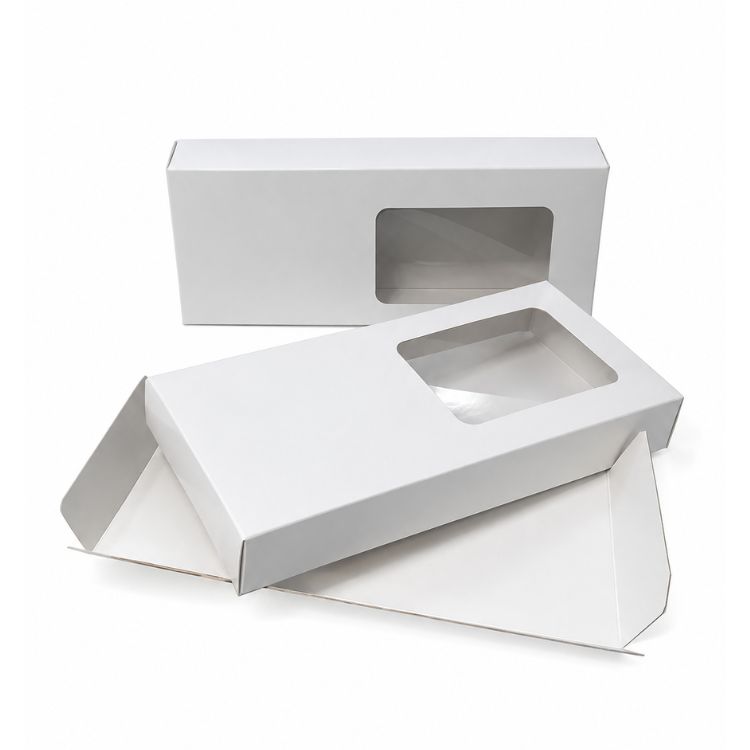 Caja turr&oacute;n blanca con ventana peque&ntilde;a (pack 50 un)